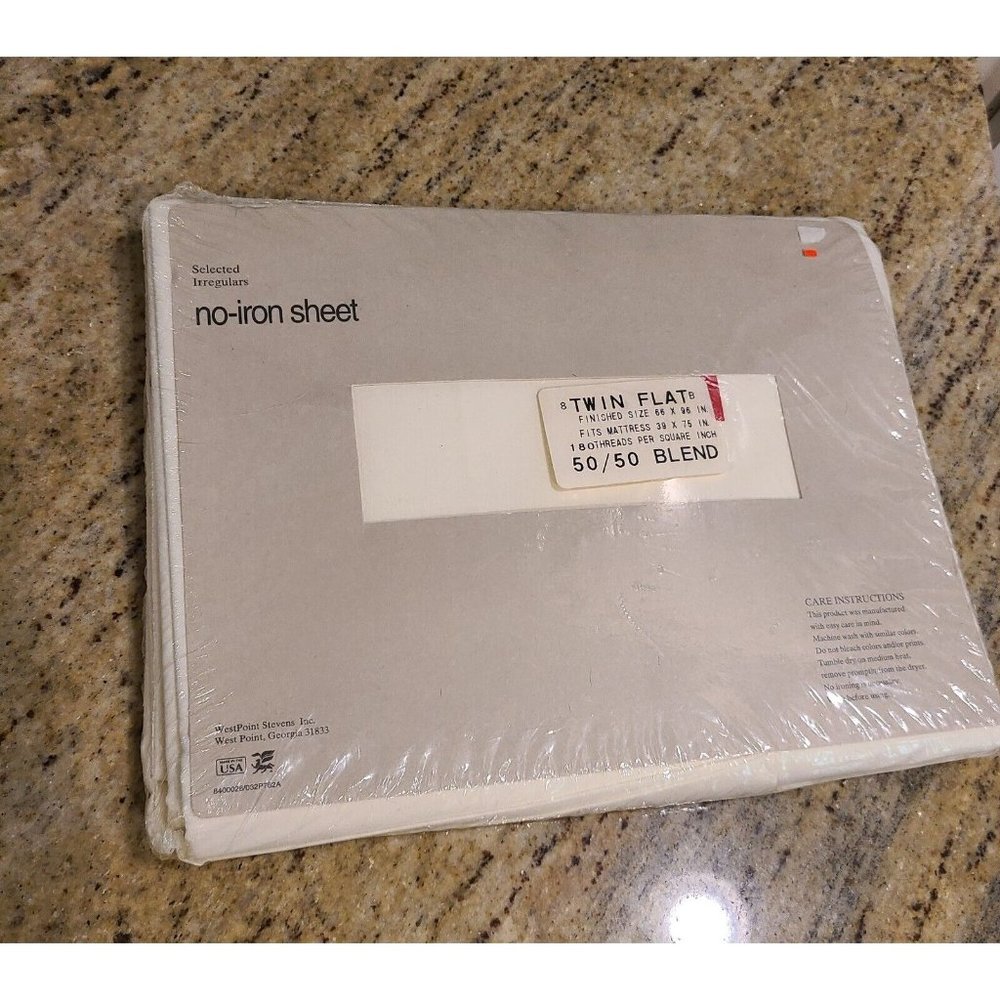 New! West Point Stevens Vintage TWIN Flat Sheet Cream Off White New Made In USA